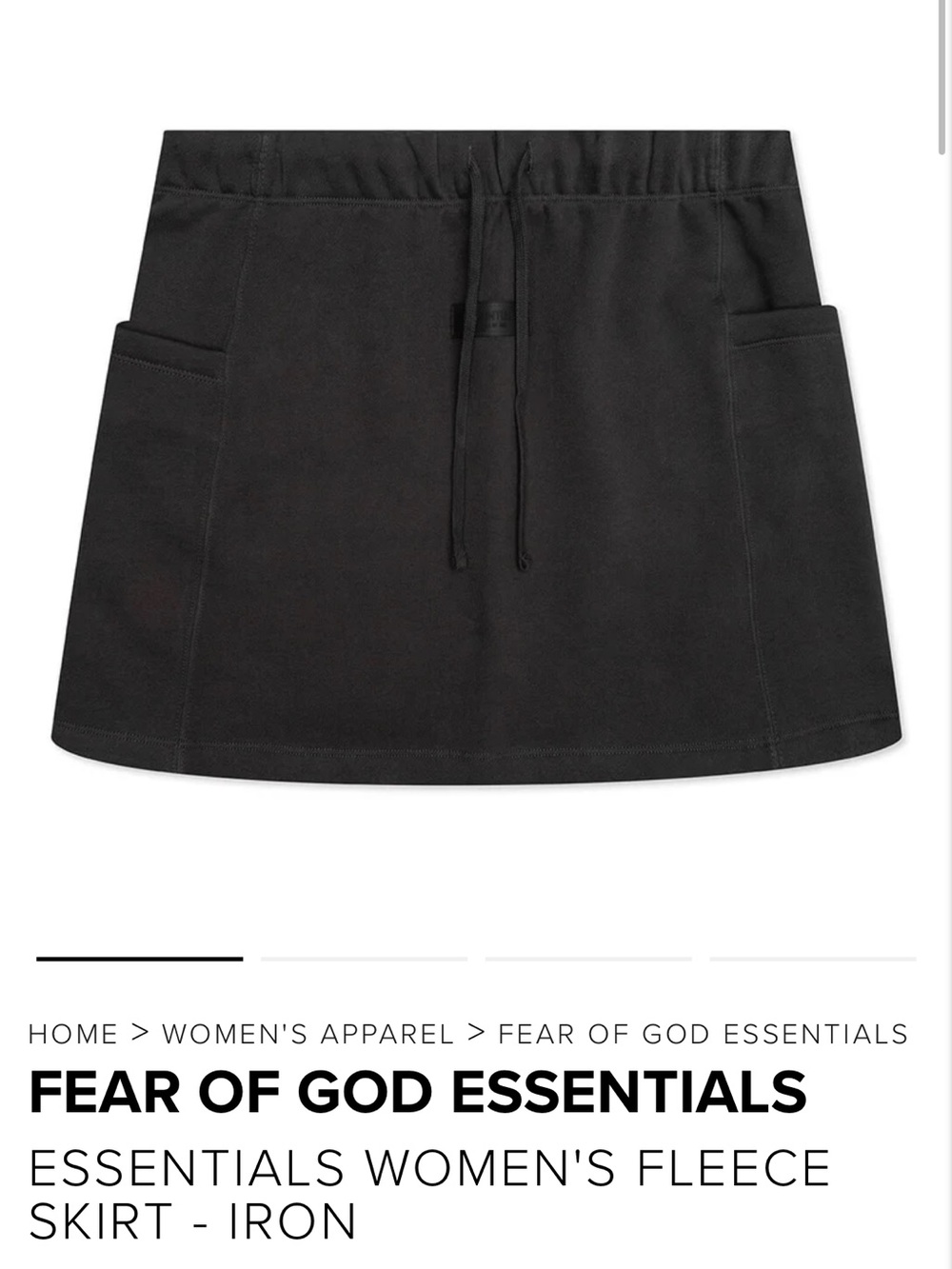 Essentials Women's Mini Fleece Skirt - charcoal size small